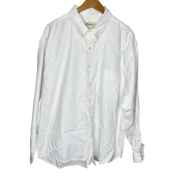 Eddie Bauer Men’s Cotton White Button-Up Shirt Long Sleeve Size XXL - Picture 1 of 3